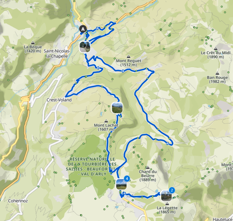 Cols des Saisies, de la Lézette et de la Légettesur Komoot