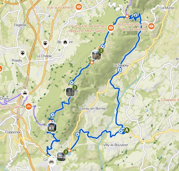 Col du Plan, des Pitons et de la Croisette par l'Abergement sur Komoot