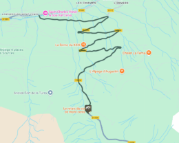 Tracé de la montée vers le col du Mont Cenis